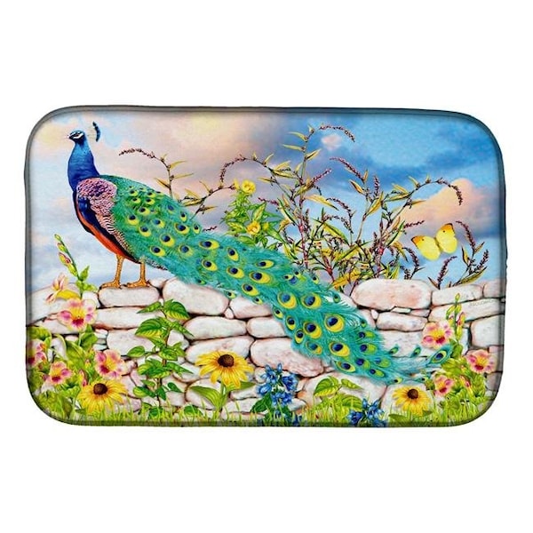 Carolines Treasures Carolines Treasures PRS4040DDM 14 x 21 in. Proud Peacock Dish Drying Mat PRS4040DDM - main